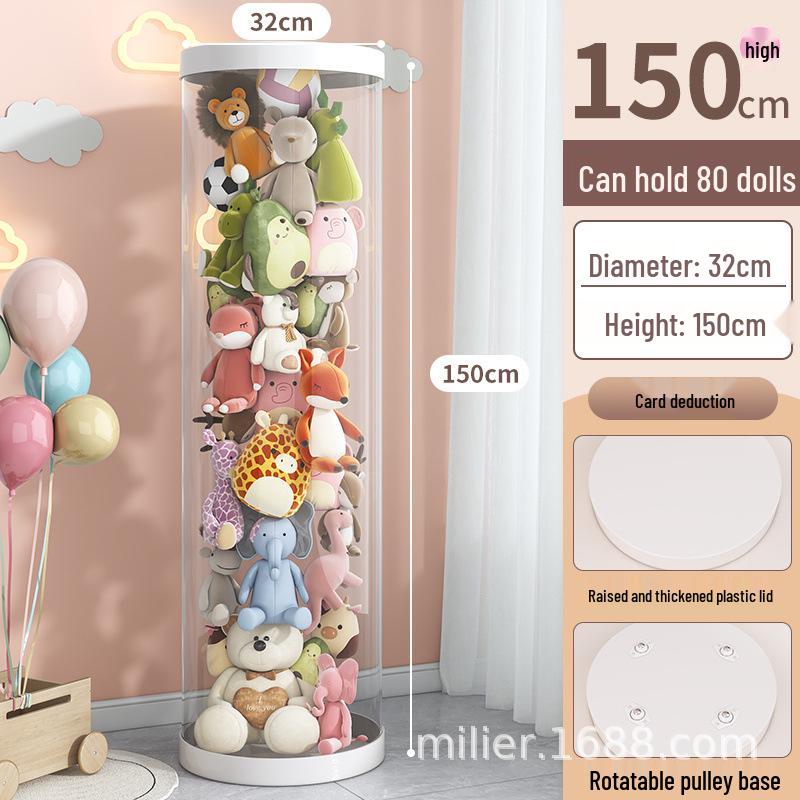 Large Capacity Children's Plush Toy Storage Bin with Wheels & Zipper