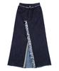 Monkey Flower Pants Remodeling Paisley Patch Long Denim Skirt/Sf7Wdp01F
