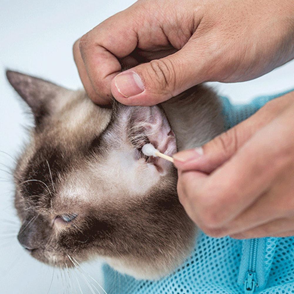 Transparent Mesh Bag Zippered Bath Pouch Adjustable Mesh Cat Grooming Bag for Nail Trimming Bathing Anti-scratch Anti-bite Pet