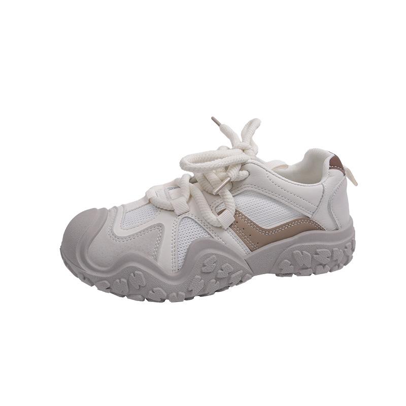 Round head shows small and heightened thick-soled dad shoes for women's 2025 new summer light and breathable ugly cute sports shoes