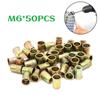 50X Rivet Nuts Assorted Blind Carbon Steel Knurled Body