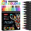 Dual Color Acrylic Paint Markers 24/48/72 Colors Dual Tip Markers Dual-ended Markers  Ceramic Craft