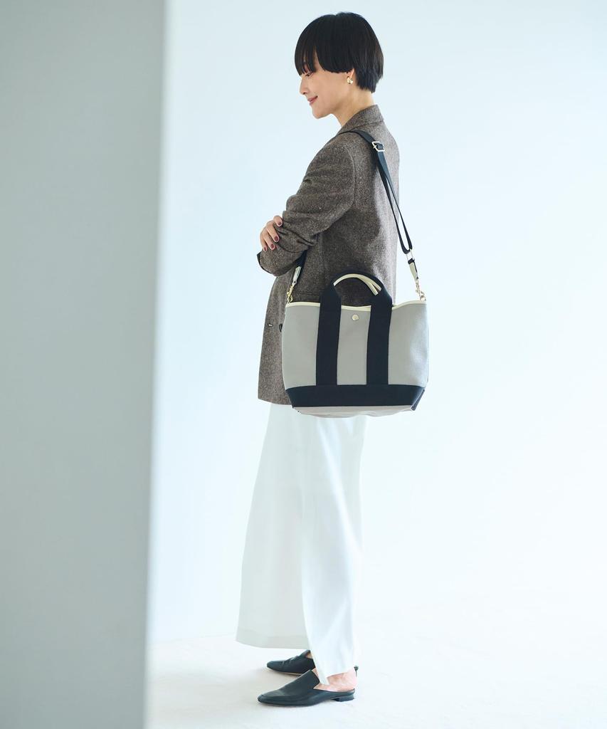 BREATH Scotch Grain Neo Leather Tote Bag with Shoulder M 503080101300 Greige [Topkapi]