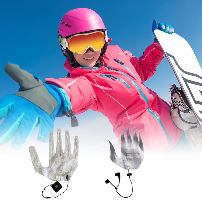 Heated Gloves Usb Gloves Winter Warm Five-Finger Heating Gloves Pad Electric Heating Film Glove Heating Sheet With Switch