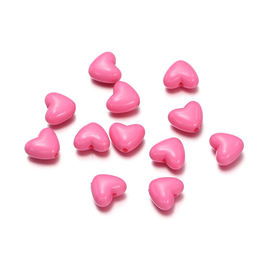 50pcs/Lot Heart Shape Acrylic Loose Spacer Beads for DIY Bracelet Necklace Jewelry Making Accessories Supplies Wholesale