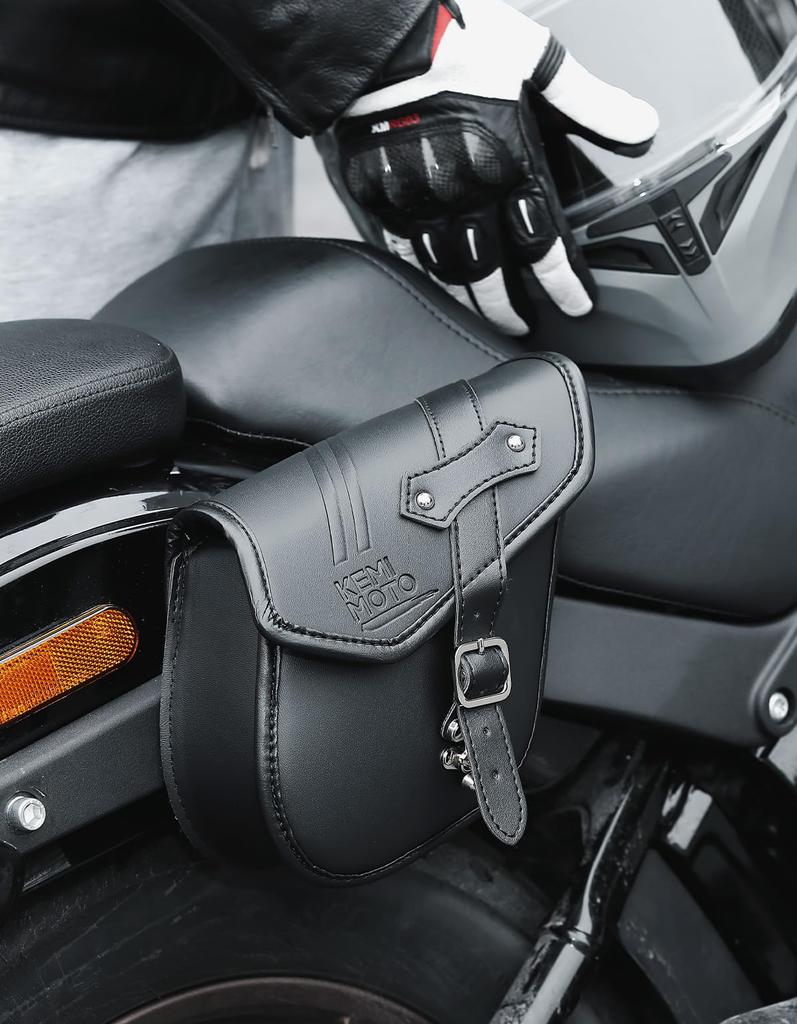 KEMIMOTO Motorcycle Side Bags for American Fits NIGHTSTER 883 Universal Side Bags for Rebel Small Item Black Motorcycles, Saddlebags, Harley-Davidson,