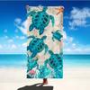 Extra Large Microfiber Beach Towel & Mat, Vintage Teal Sea Turtle Print, Super Absorbent Quick Dry for Pool Yoga Camping Travel