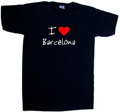 Ich liebe Herz Barcelona V-Ausschnitt T-Shirt
