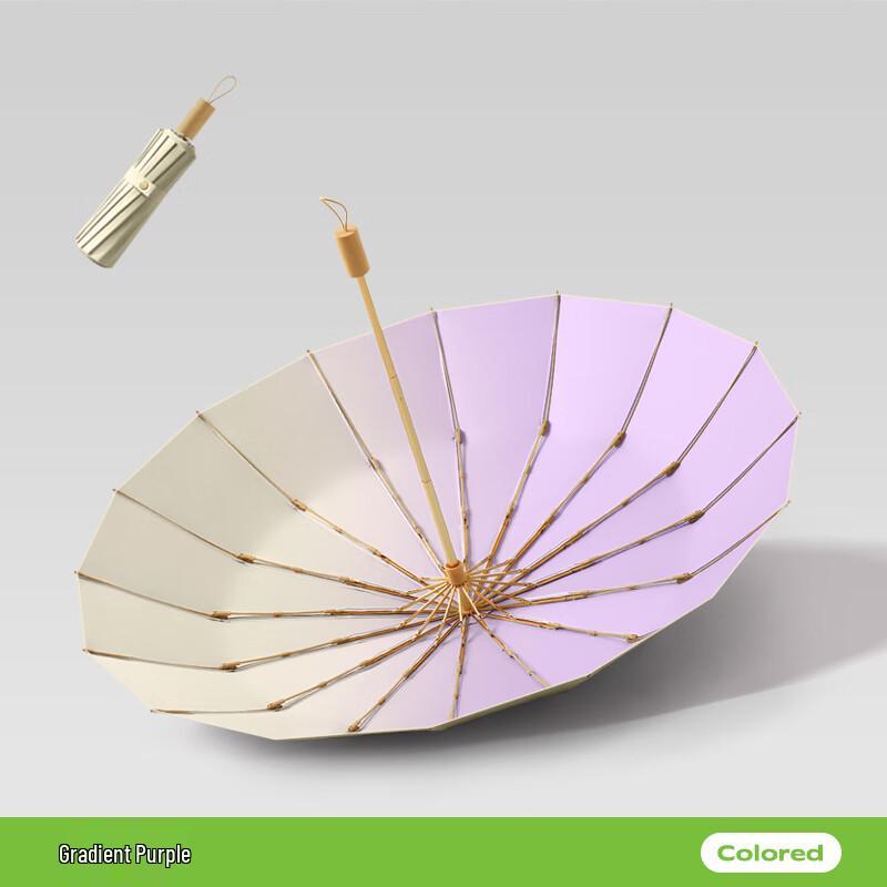 MAYDU 16-Rib Gradient UV Protection Umbrella
