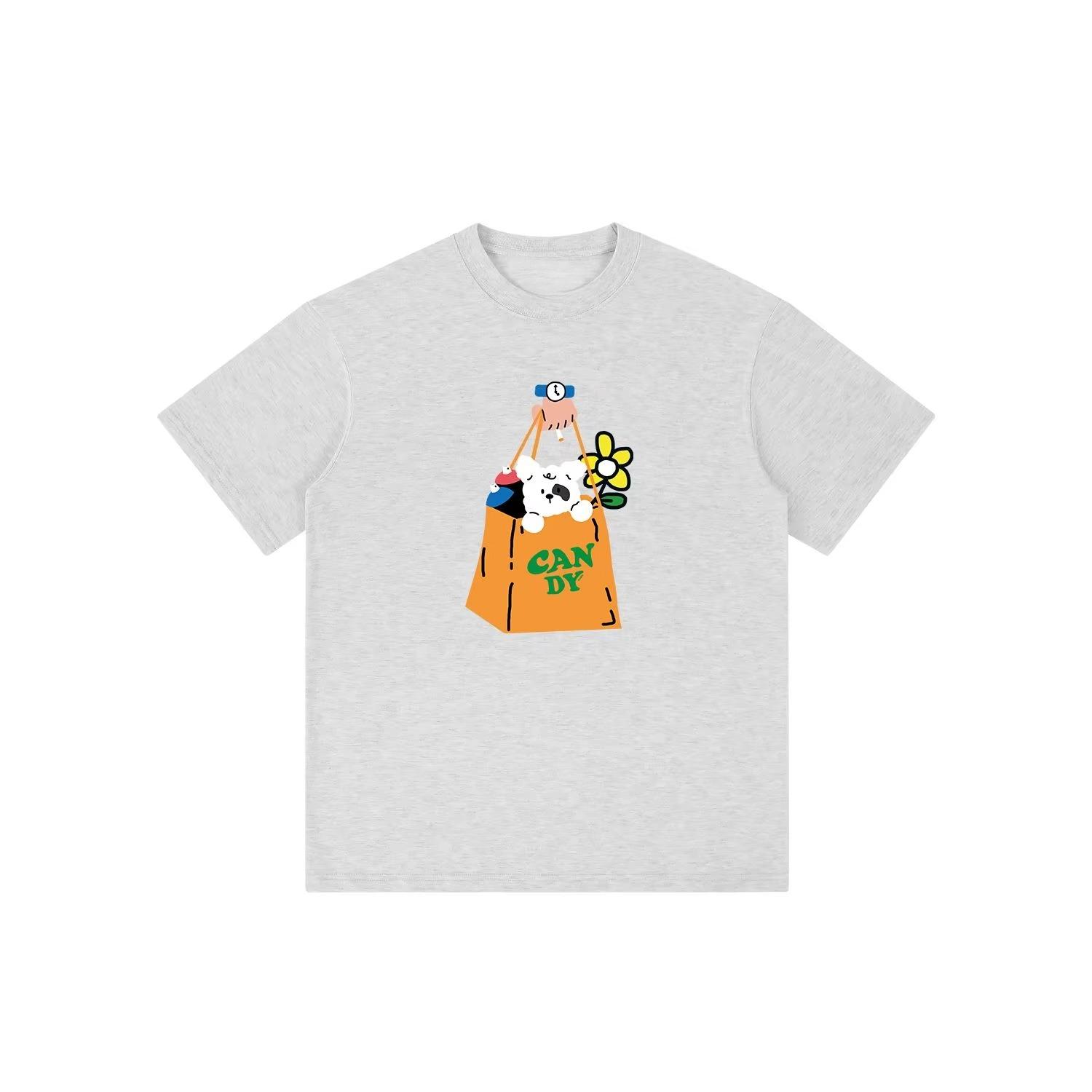 

Tshirt À Manches Courtes Noir Ample De Marque Américaine Dessin Animé Dété Pour Femmes Impression En Pur Coton Super Belle 4XL