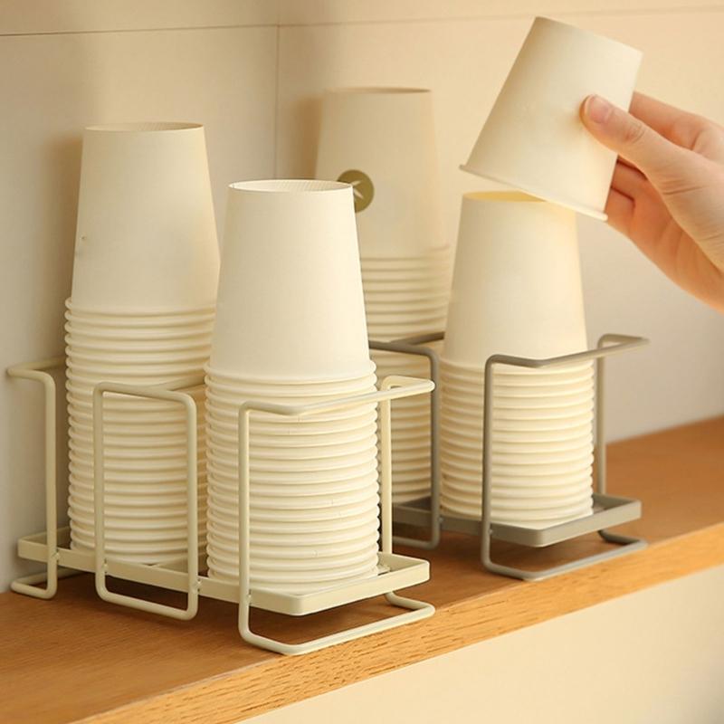Disposable Paper Cup Holder Rack Disposable Cup Storage Shelf Office Decorations