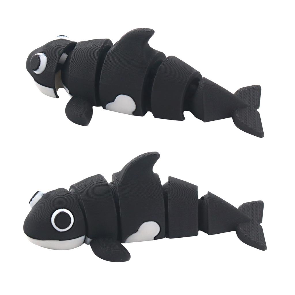 3D Printing Of Black Tiger Whale - Flexible And Movable Joints, Simulation Of Marine Life Models, Decorative Ornaments