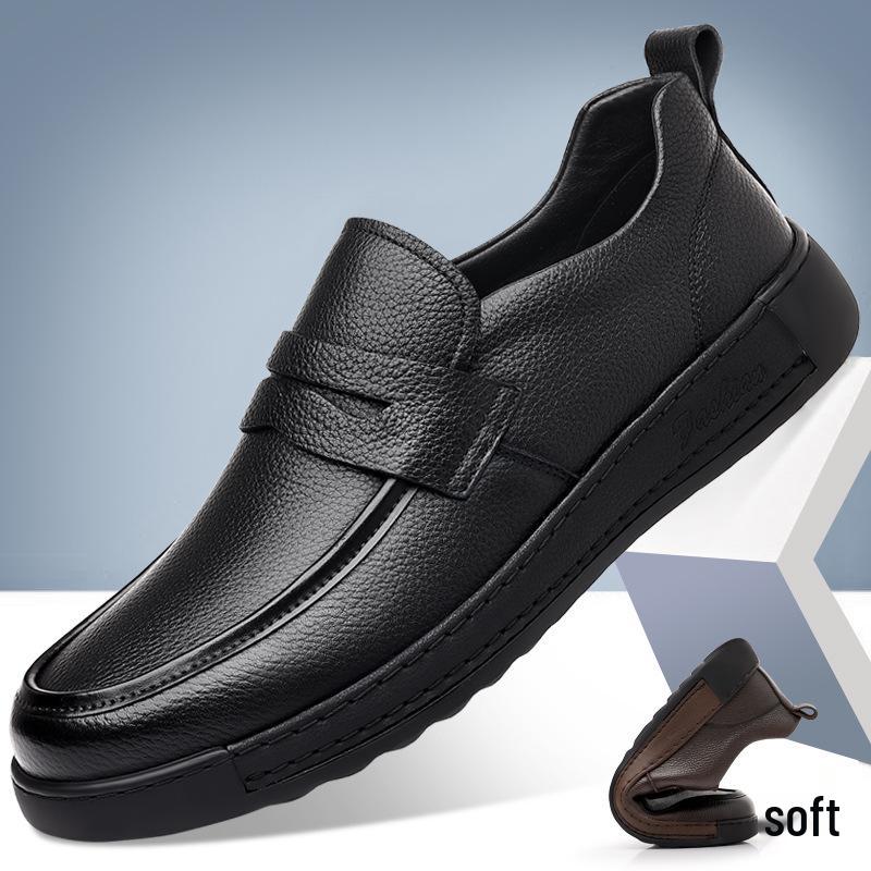 2026 Men's Soft Sole Leather Loafers: Breathable, Fashionable, Slip-on Driving Shoes