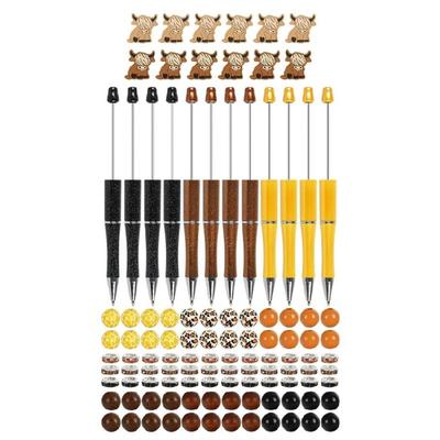 12x DIY Beads Pens Making Kits Smooth Writing Pen Beadable Pens Kits for School