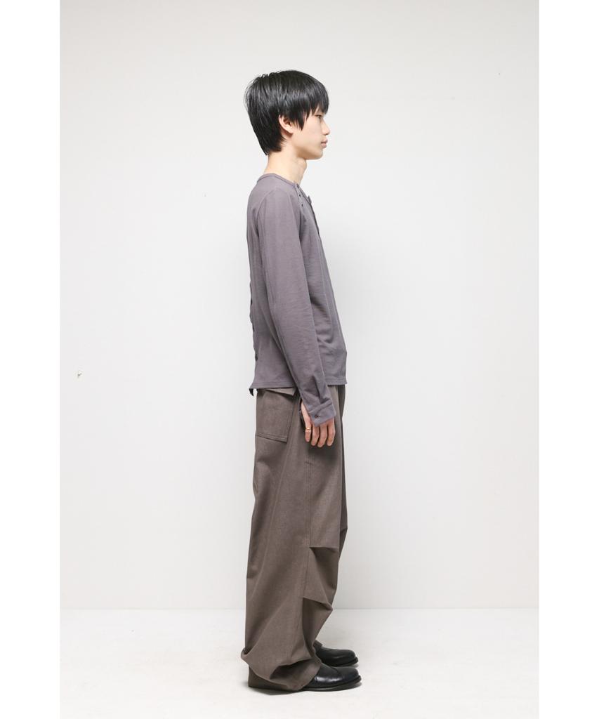 Haechinglum Triple Henley Neck Tee Rose Gray