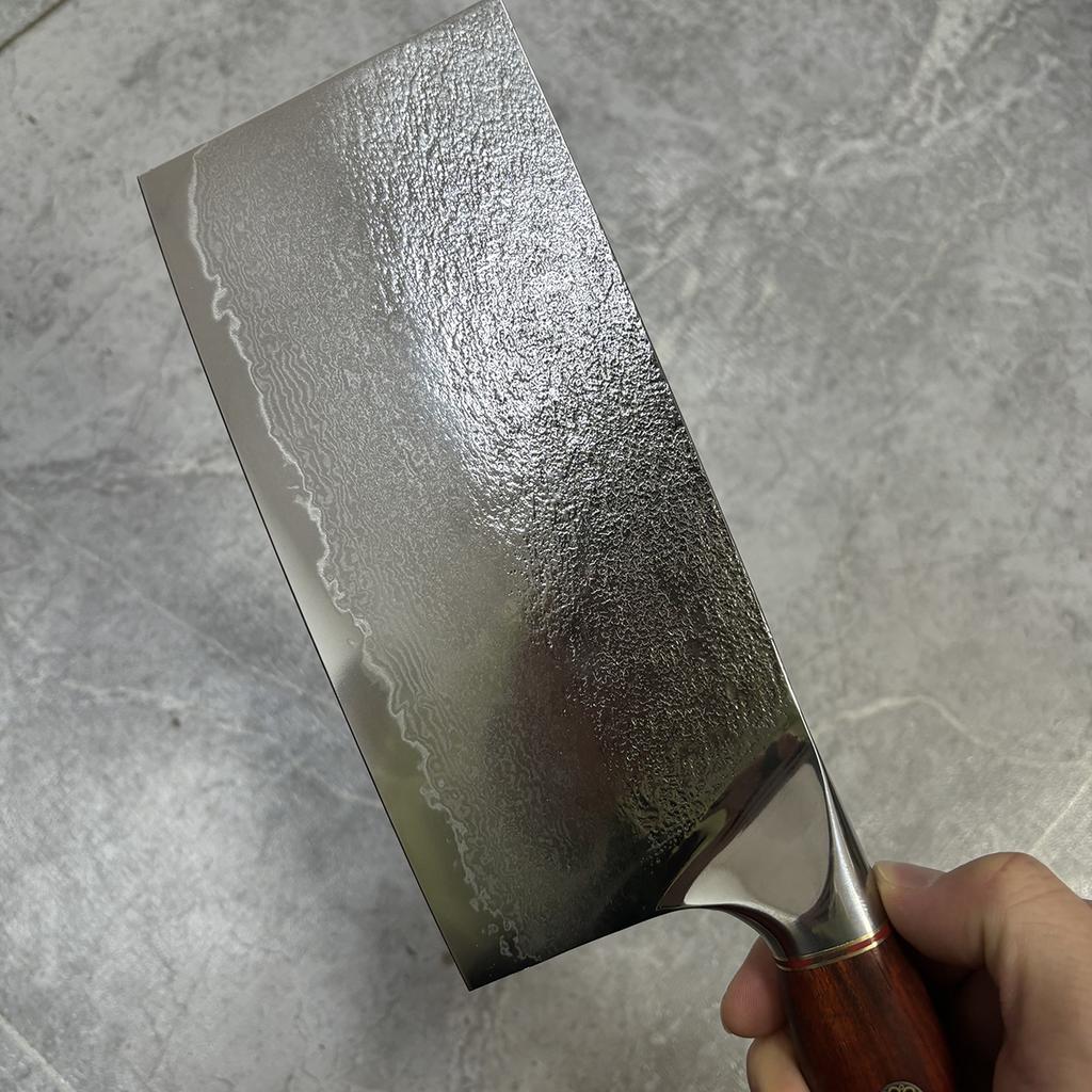 7.7 Inch Slicing Knife Handmade Damascus Steel 10Cr15CoMov Blade Wood Handle Chef Cutting Vegetables Cleaver Meat Kitchen Knives