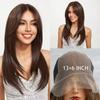 * HD large area lace wig medium black brown long straight hair fashion full hood lace Wig
