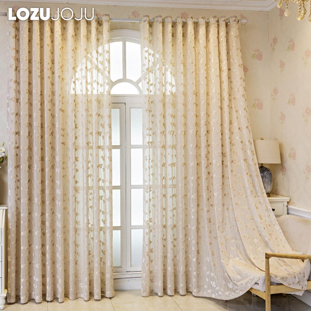1PC LOZUJOJU Elegant 10-20% Shading Jacquard Soft Tulle Curtain For Living Room Bedroom Home Decoration