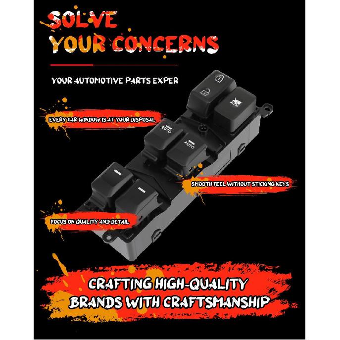 CCIYU Front Left Driver Side Power Window Switch Compatible for Kia Forte5 2014-2018,for Kia Forte 2014-2018 | Replaces 93571A7200