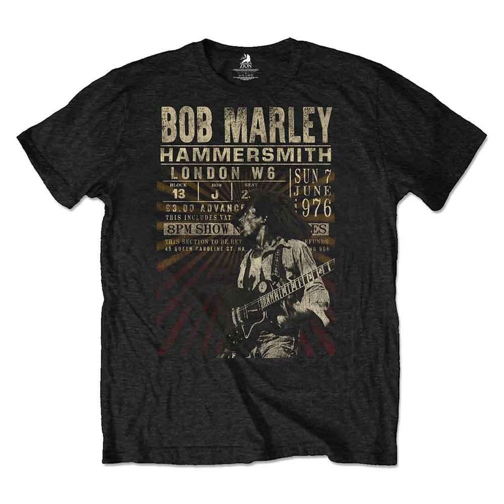 Bob Marley T Shirt Hammersmith 1976 Poster new Official Eco Mens Black Size S Unisex T-Shirt XXXXL