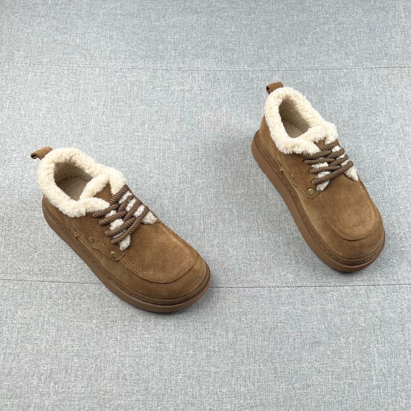 

Quality Cotton Shoes Flats Suede Fashion Women Sport Shoes Winter Casual Snow Boots New Brand Walking Lace Up Dress Ladies Boots 35 хаки