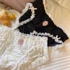 Japanese Sweet Strawberry Lace Trim Women's Panties - Cute, Comfortable, Soft Triangle Design for Summer.