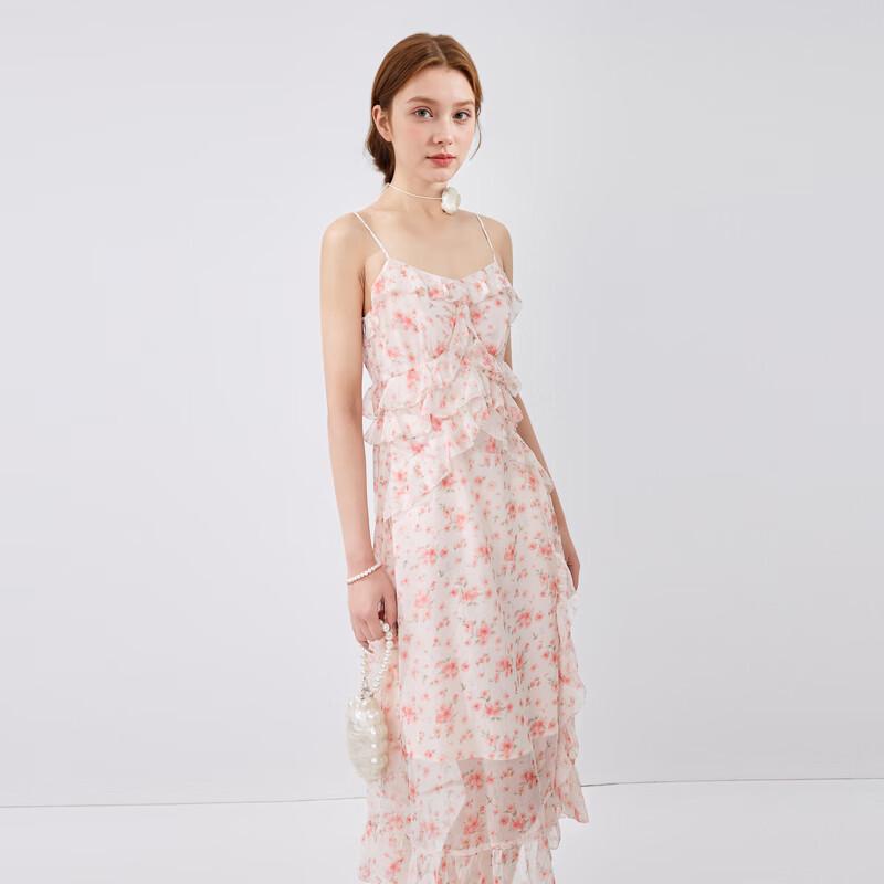 Fairy Ruffle Floral Chiffon Camisole Dress