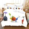 3D Print Pikmins Game Bedding Set,Duvet Cover Comforter Bed Set Quilt Cover Pillowcase,King Queen Twin Size Boys Girls Adults