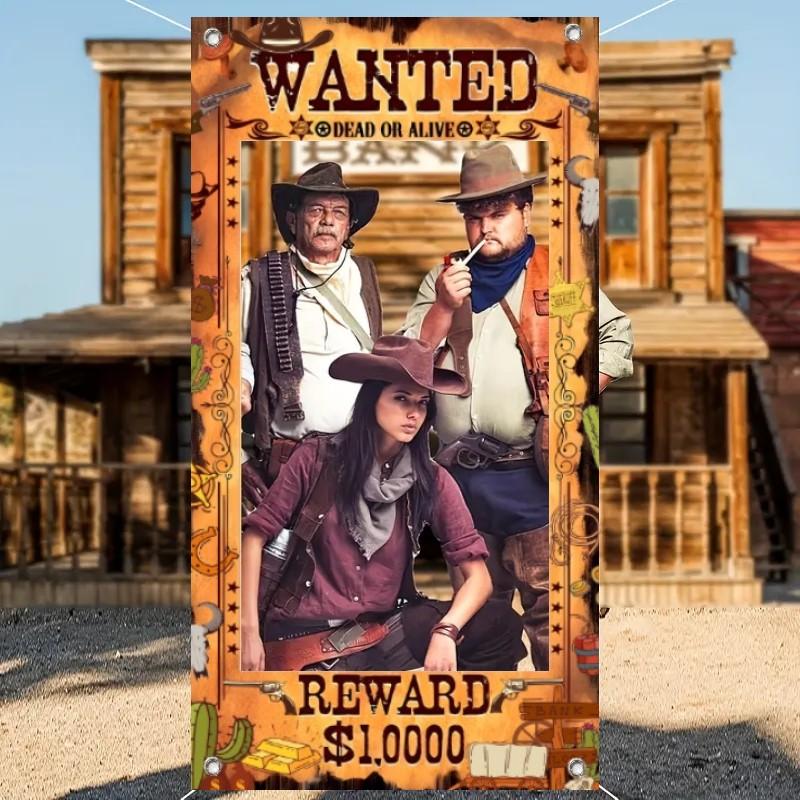 

1Pc Vibrant Cowboy Cowgirl Party Banner - Perfect Western Theme Decorations For Birthday, Shower, And Photo Props With Wild Back