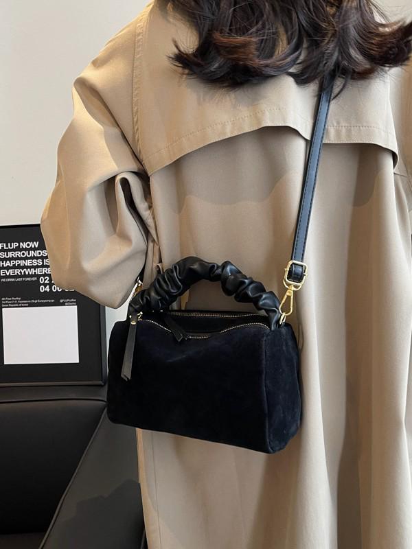 Women's Meillard Suede Crossbody Pillow Bag - Versatile Small Square for Autumn/Winter Commute