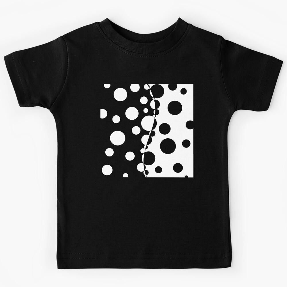 Retro 60 s Black and White Dot Pattern Kids T-Shirt 150