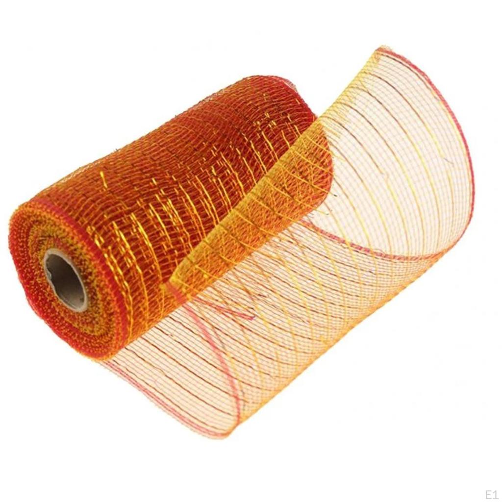 6 Rolls 10 Inches X 30 Feet Mesh Ribbon Deco Wreath Metallic Foil