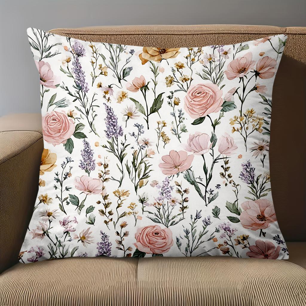 1 Pieces Floral Patterned Throw Pillow For Home Decor Polyester pillowcase, sofa decorative cushion cov Headboard Pillow