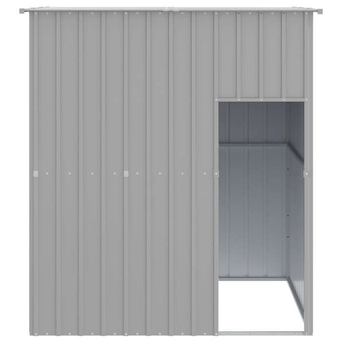 VidaXL Niche pour chien avec toit gris clair acier galvanisé, cage de chien, abri pour chien, cage pour animaux de 172364