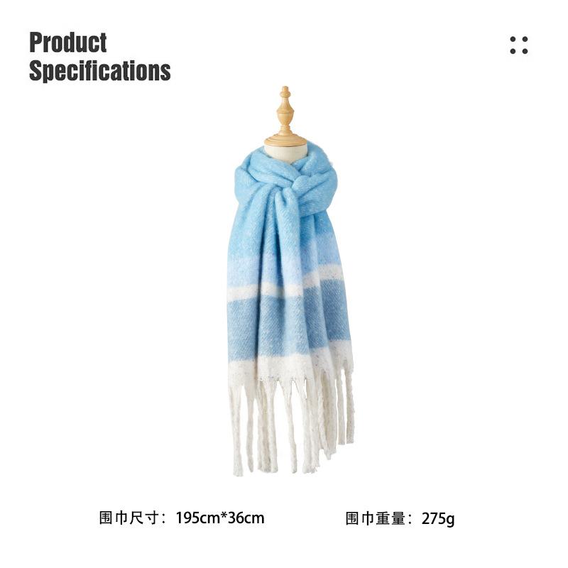11 New Autumn and Winter Warm Scarf Female Mohair Lengthened and Thickened Scarf Atmosphere High-end Shawl Wholesale
