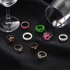 Fashion Personality Colored Butterfly Flower Mushroom Love 10-Piece Set Drip Oil Ring