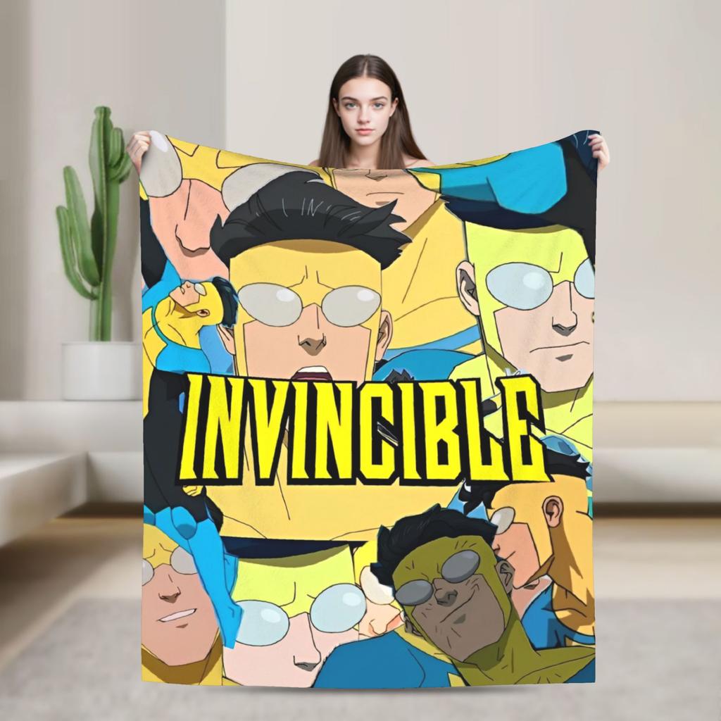 Invincible Flannel Blanket Hero Man Awesome Throw Blankets for Home 200x150cm Quilt
