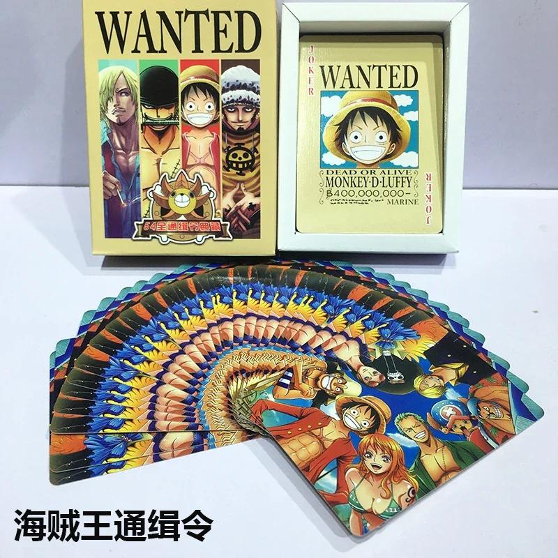NEW One Piece Hot Japan Anime Props Monkey D Luffy Roronoa Zoro Tony Chopper Joba pattern Paper poker Model toys Gift poker