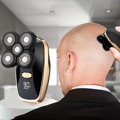 Electric Razor for Men Electric Head Hair Shaver LED Display -  Mens Cordless Rechargeable  Bald Head Razor ,five Blade Electric Shaver
