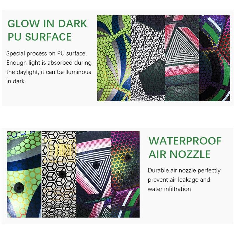Size 5 Reflective Football Luminous Colorful Soccer Ball For Indoor Outdoor Training
