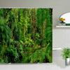 Park Garden Tree Flower Pond Nature Landscape Shower Curtain Bathroom Polyester Waterproof Fabric Curtains Home Bathtub Decor