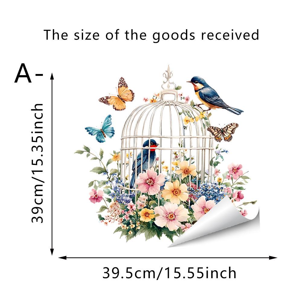 Samolepicí PVC skleněné samolepky Čerstvé rostliny Květiny Motýli pro dekoraci stěny obývacího pokoje