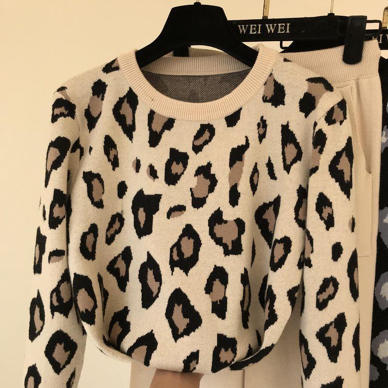 Women Suits Sets Autumn Winter Pullover Sweater Pants Thickened Top Sweatshirt Longs Pants Two-piece Oversize 2PC Suit