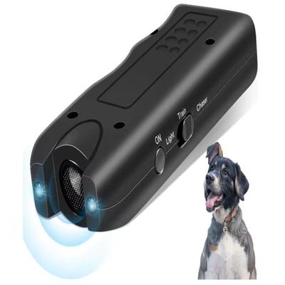 Dispositivo ultrasónico anti-ladridos Portátil Dispositivo de control de ladridos para perros con luz LED Disuasor de ladridos de perros Alimentado por batería para exteriores