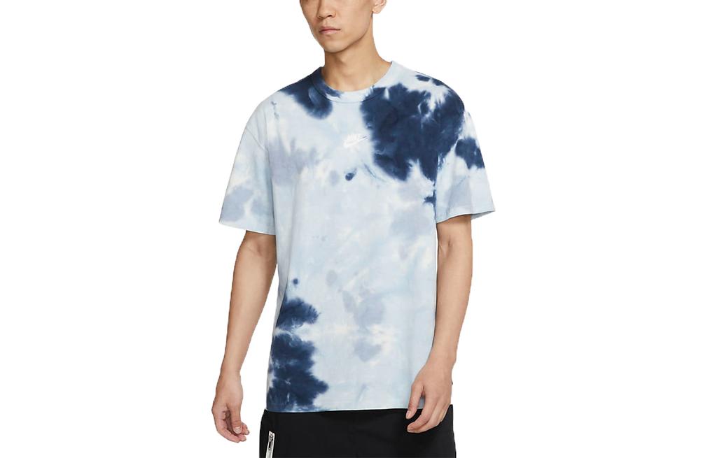 Nike T Shirts Men's Slate Blue Crew Neck Moderate Straight Fit DD2721-104