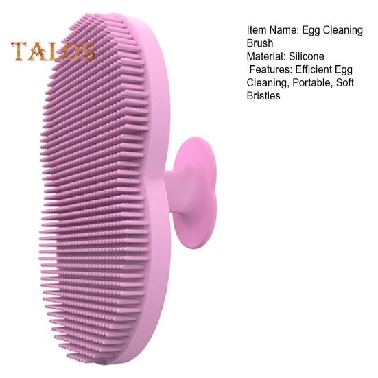 Silikoneggrengjøringsbørste Myke børster Kylling Fjærkre Eggvasker Manuell Egg Flekkfjerner Vaskeskrubber