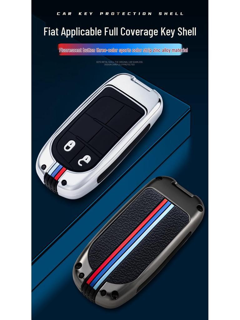 GAC Fiat Viaggio/Ottimo Car Key Case with Metal Shell and Buckle Protection