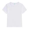 Biały bawełniany T-shirt z okrągłym dekoltem i haftem z logo na zjazd klasowy lub mundur dla grupy zainteresowań