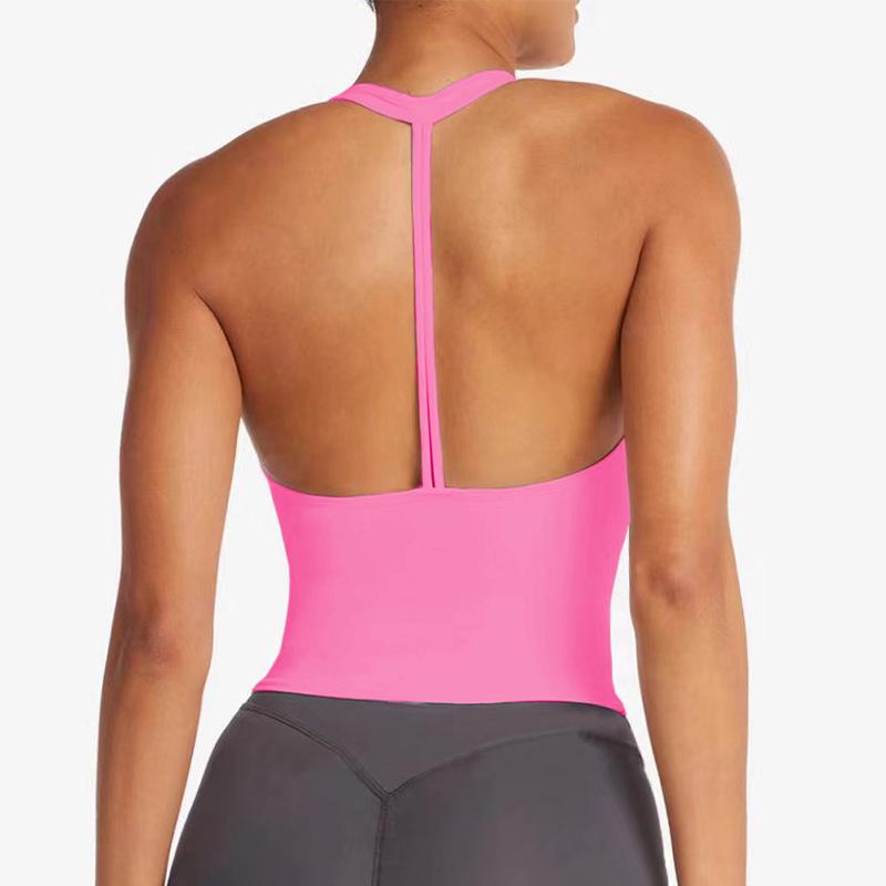 Y-Shaped Back U-Neck Slimming Yoga Sports Bra - Breathable Women's Activewear Top