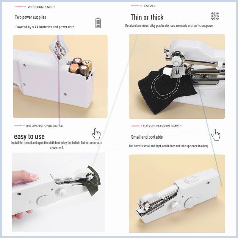 Deutsche Importierte Tragbare Handheld Elektrische Nähmaschine - Multifunktionale Mini für DIY und Dicke Stoffe